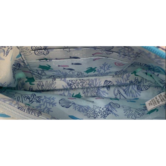 Vera Bradley Blue Teal Purple Striped Clutch Wristlet - Picture 8 of 10